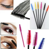 50X Disposable Mascara Wands Eyelash Brushes Applicator Lash Extension Brush - Black+Clear