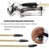 50X Disposable Mascara Wands Eyelash Brushes Applicator Lash Extension Brush - Black+Clear