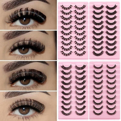 10 Pairs Russian D-Curl Mink False Eyelashes - Full & Curled - DH06-H5