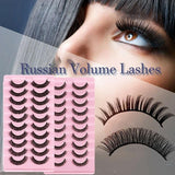 10 Pairs Russian D-Curl Mink False Eyelashes - Full & Curled - DH06-H5