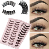 10 Pairs Russian D-Curl Mink False Eyelashes - Full & Curled - DH06-H5