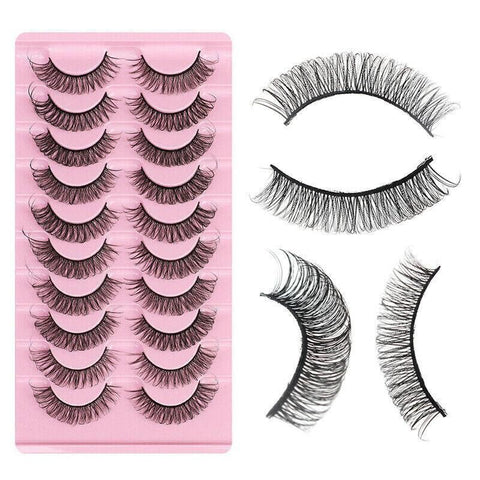 10 Pairs Russian D-Curl Mink False Eyelashes - Full & Curled - DH06-H5