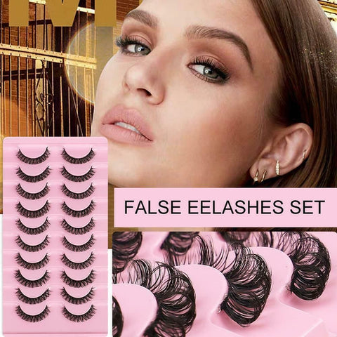 10 Pairs Russian D-Curl Mink False Eyelashes - Full & Curled - DH06-H5