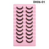 10 Pairs Russian D-Curl Mink False Eyelashes - Full & Curled - DH06-H5