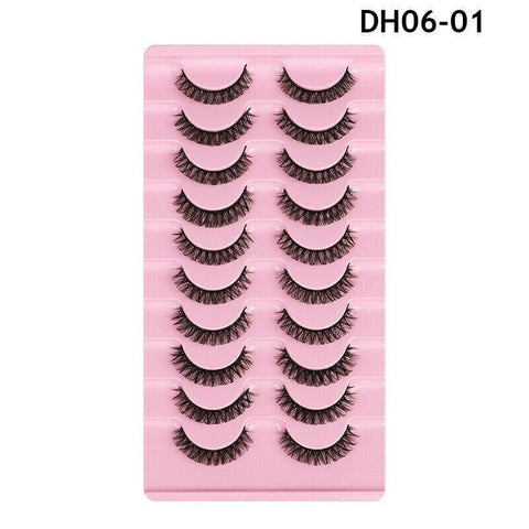 10 Pairs Russian D-Curl Mink False Eyelashes - Full & Curled - DH06-H5