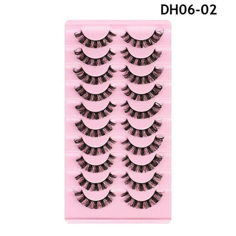 10 Pairs Russian D-Curl Mink False Eyelashes - Full & Curled - DH06-H5