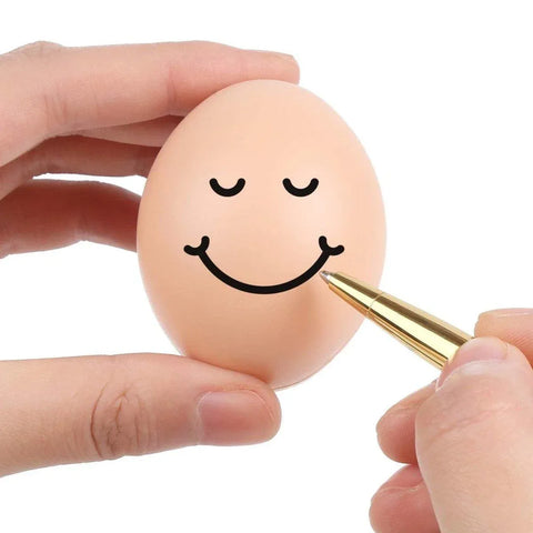 Plastic Painting Eggs DIY Toy Fake Eggs Colourful Drawing Craft Durable Egg - 6PCS