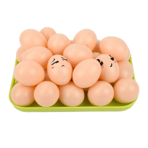 Plastic Painting Eggs DIY Toy Fake Eggs Colourful Drawing Craft Durable Egg - 6PCS
