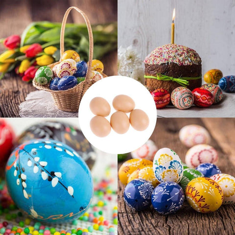 Plastic Painting Eggs DIY Toy Fake Eggs Colourful Drawing Craft Durable Egg - 6PCS