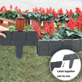 20pcs Garden Fence Edging Plastic Lawn Border for Outdoor Yard Flower Bed - Black