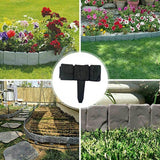 20pcs Garden Fence Edging Plastic Lawn Border for Outdoor Yard Flower Bed - Black