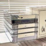 Large Capacity A4 File Storage Box Transparent Plastic Document Organizer Case - Small