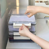 Large Capacity A4 File Storage Box Transparent Plastic Document Organizer Case - Small
