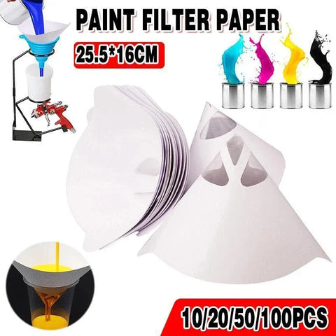 Up to 100PCS Micron Paint Paper Strainers Sieve Filter Nylon Mesh Net Funnel - 10PCS