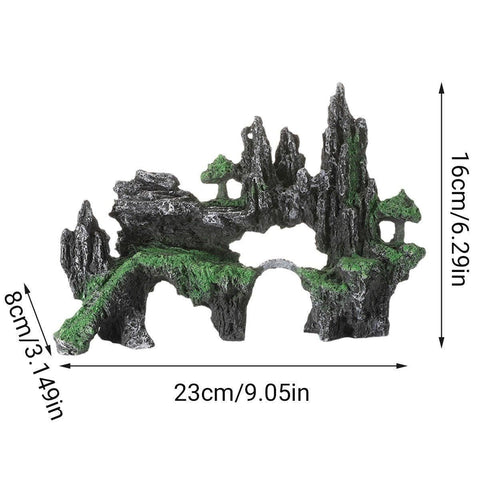 Aquarium Decoration Rock Cave Stone Ornament Fish Tank Mountain View Decor