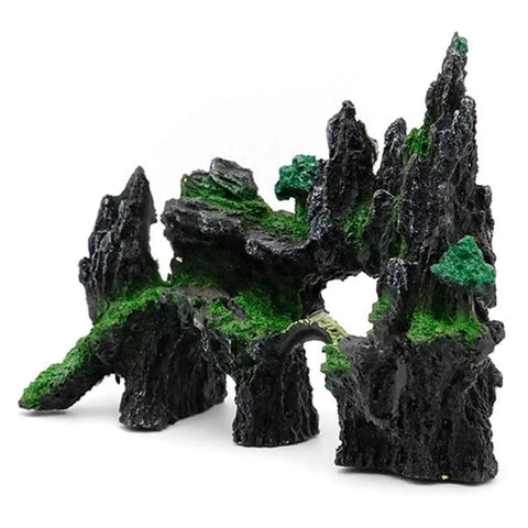 Aquarium Decoration Rock Cave Stone Ornament Fish Tank Mountain View Decor
