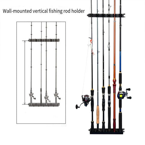 Wall Mounted Fishing Rod Holder Display Rack Sturdy Fishing Rod Storage Stand