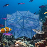 6/8/10 Holes Fishing Net Small Foldable Square Folding Shrimp Eel Lobster Trap - 6Holes