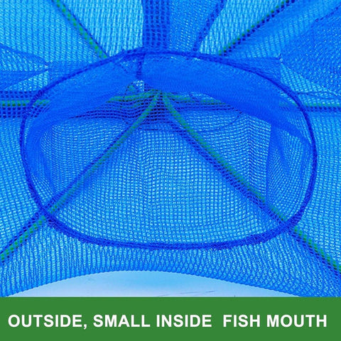 6/8/10 Holes Fishing Net Small Foldable Square Folding Shrimp Eel Lobster Trap - 6Holes