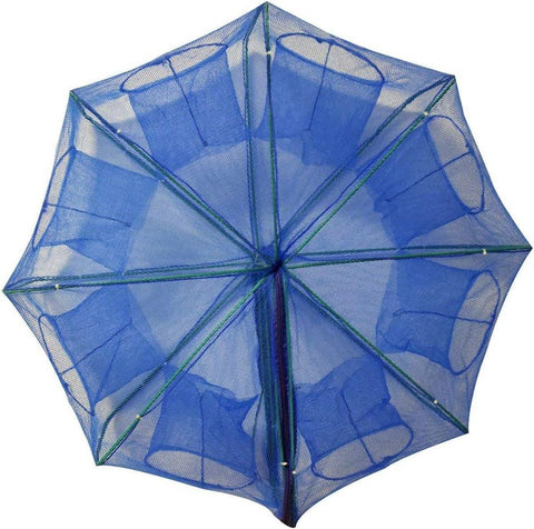 6/8/10 Holes Fishing Net Small Foldable Square Folding Shrimp Eel Lobster Trap - 8Holes