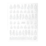 3D Flame Nail Stickers Fire Design Manicure Decals Self Adhesive Nail Art Sheet - White