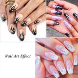 3D Flame Nail Stickers Fire Design Manicure Decals Self Adhesive Nail Art Sheet - White