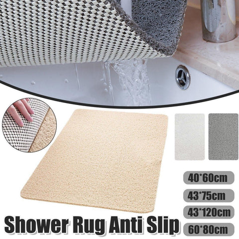 Waterproof Non-Slip Bathroom Shower Mat Anti-Slip Rug Toilet Floor Mat Washable - Cream-60*80cm