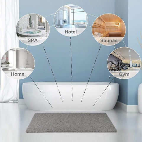 Waterproof Non-Slip Bathroom Shower Mat Anti-Slip Rug Toilet Floor Mat Washable - Cream-60*80cm