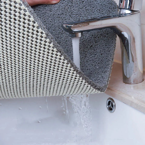 Waterproof Non-Slip Bathroom Shower Mat Anti-Slip Rug Toilet Floor Mat Washable - Cream-60*80cm