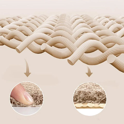 Waterproof Non-Slip Bathroom Shower Mat Anti-Slip Rug Toilet Floor Mat Washable - Cream-60*80cm