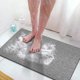 Waterproof Non-Slip Bathroom Shower Mat Anti-Slip Rug Toilet Floor Mat Washable - White-60*80cm