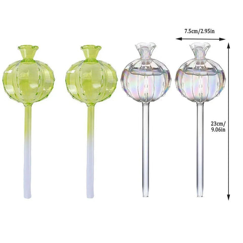 2PCS Automatic Glass Watering Cactus Plant Flower Self Drip Irrigation Tool - Green