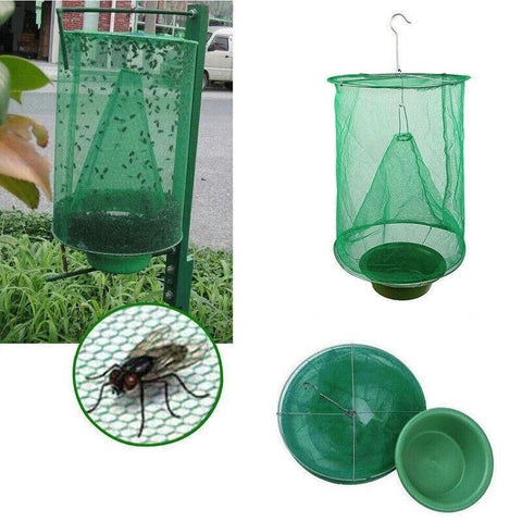 6PCS Reusable Hanging Fly Trap Net Cage Insect Catcher for Garden Farm Outdoor Use