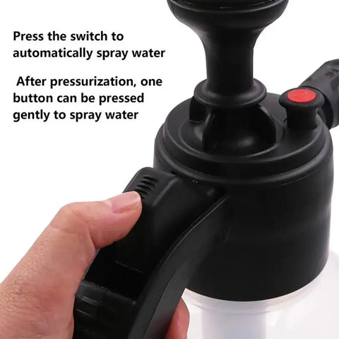 2L Car Wash Foam Sprayer Hand Held Pump Wash Spray Bottle Snow Foam Detailing - White