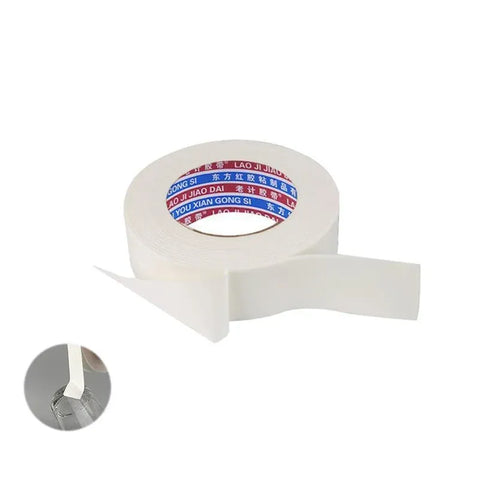 Double Sided White PE Foam Sticky Tape Mounting DIY Craft Strong Adhesive 2.5m - 20mm*2.5m