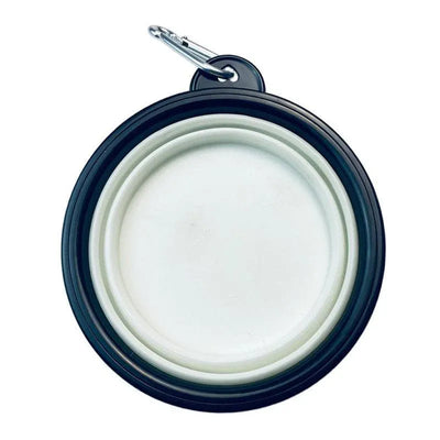 Collapsible Silicone Pet Bowl for Cat Dog Portable Food and Water Feeder - White