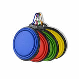 Collapsible Silicone Pet Bowl for Cat Dog Portable Food and Water Feeder - White