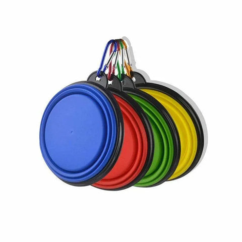 Collapsible Silicone Pet Bowl for Cat Dog Portable Food and Water Feeder - White