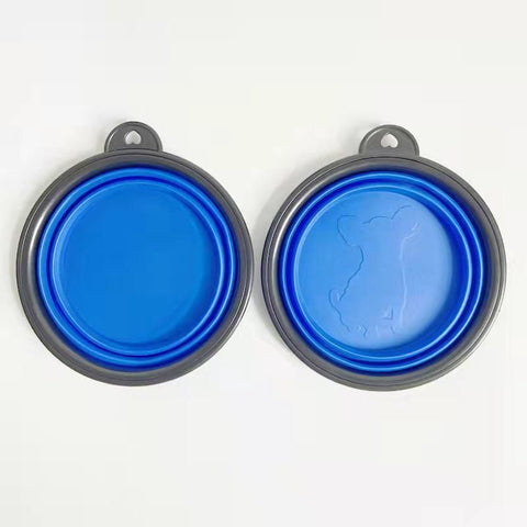 Collapsible Silicone Pet Bowl for Cat Dog Portable Food and Water Feeder - White