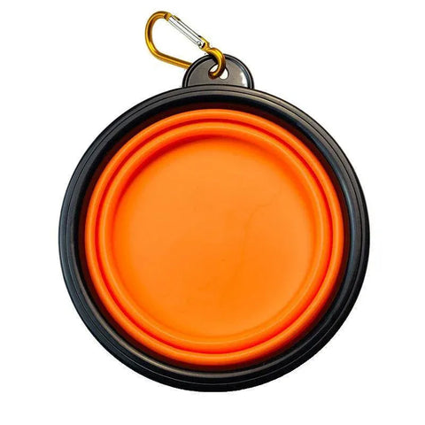 Collapsible Silicone Pet Bowl for Cat Dog Portable Food and Water Feeder - White