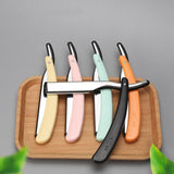 Old Shaver Razor Eyebrow Knife Folding Manual Shaver Holder Home Salon Tool Au - Pink+10PCS Blades