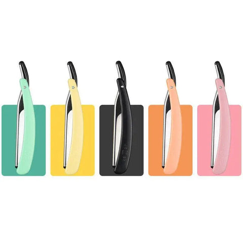 Old Shaver Razor Eyebrow Knife Folding Manual Shaver Holder Home Salon Tool Au - Pink+10PCS Blades