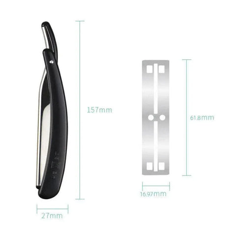 Old Shaver Razor Eyebrow Knife Folding Manual Shaver Holder Home Salon Tool Au - Pink+10PCS Blades