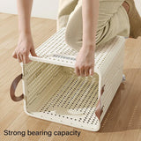 Folding Portable Laundry Basket Multifunctional Storage for Bathroom Household - M-Beige