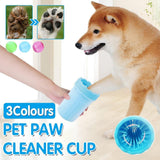 Dog Paw Cleaner Pet cat Foot Washer Cup Feet Clean Brush Cleaning Paws Wash Tool - Green