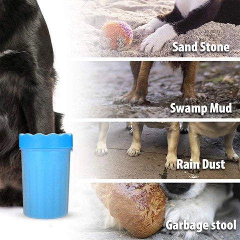 Dog Paw Cleaner Pet cat Foot Washer Cup Feet Clean Brush Cleaning Paws Wash Tool - Green