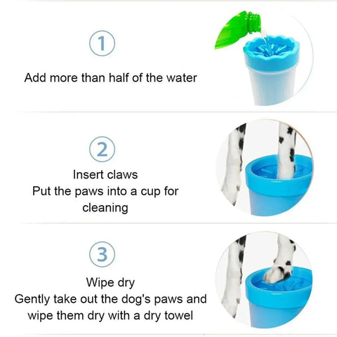 Dog Paw Cleaner Pet cat Foot Washer Cup Feet Clean Brush Cleaning Paws Wash Tool - Green