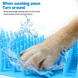 Dog Paw Cleaner Pet cat Foot Washer Cup Feet Clean Brush Cleaning Paws Wash Tool - Red
