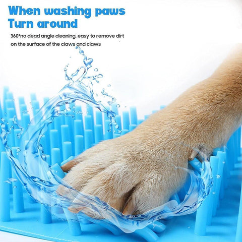 Dog Paw Cleaner Pet cat Foot Washer Cup Feet Clean Brush Cleaning Paws Wash Tool - Red