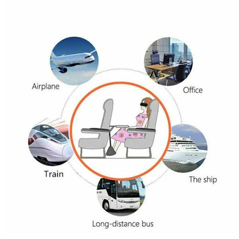 Travel Foot Rest Footrest Leg Pillow Airplane Flight Foam Cushion Sling Hammock